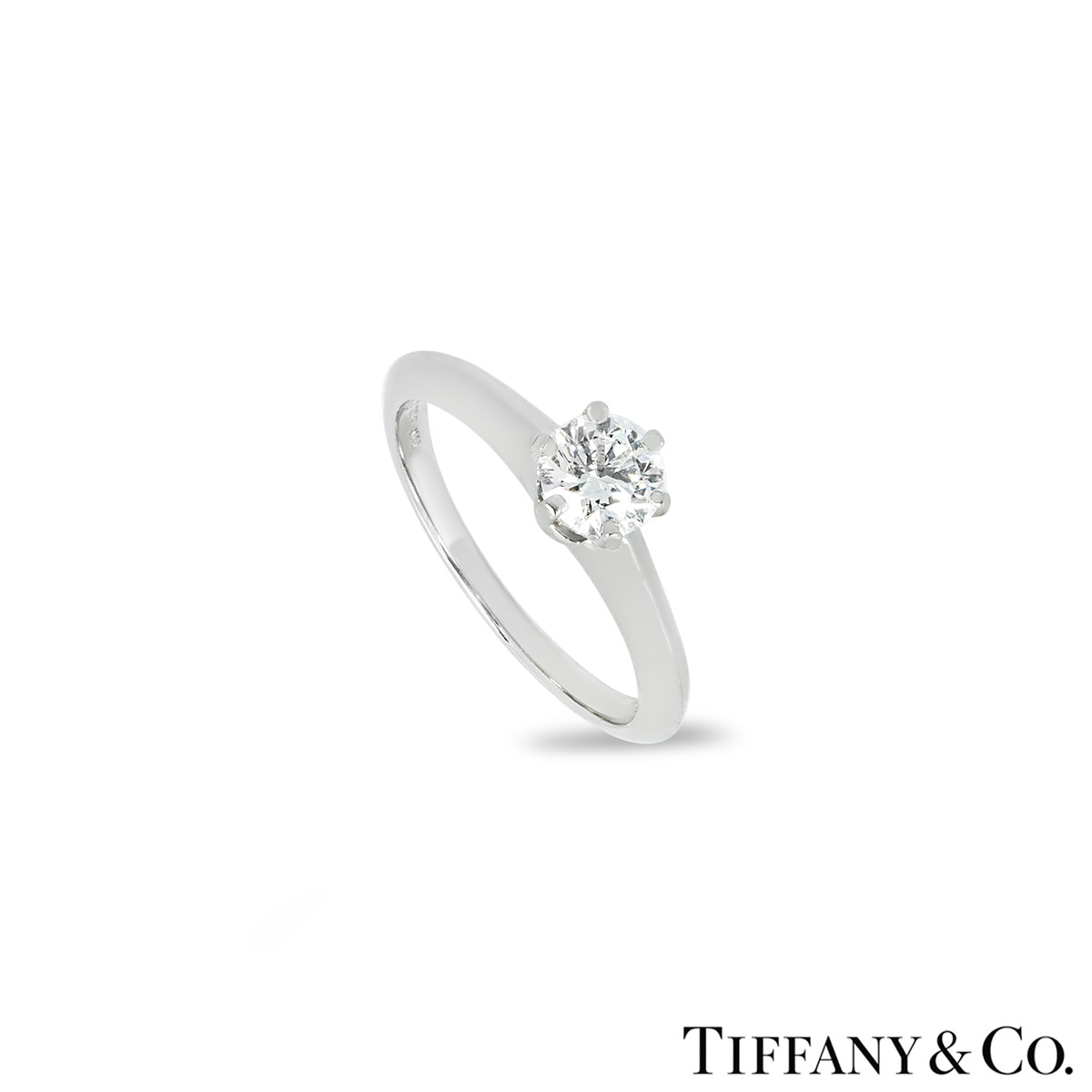 Tiffany & Co. Platinum Round Brilliant Cut Diamond Setting Ring 0.56ct H/VVS1